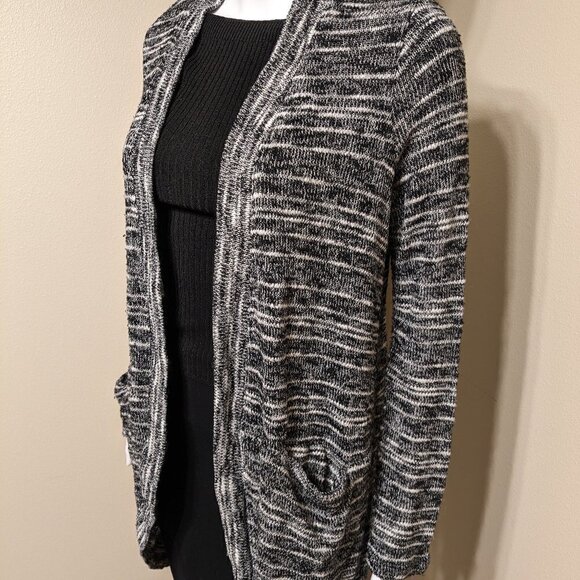 Splendid Black and White Long Cardigan - Picture 2 of 4